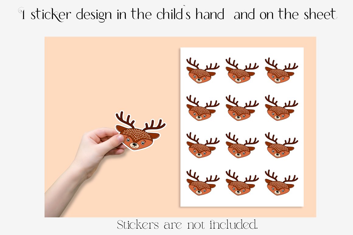 Image of enchanting stickers in the form of a child 's hand.