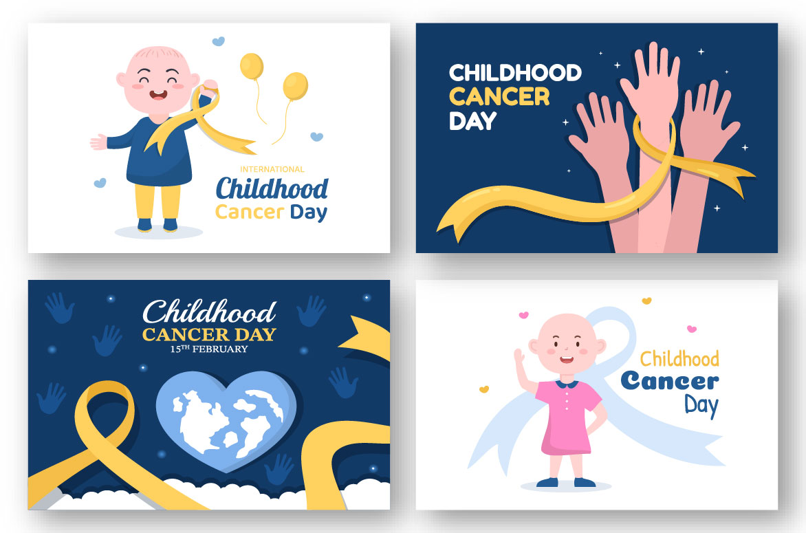 10 International Childhood Cancer Day Illustration set.