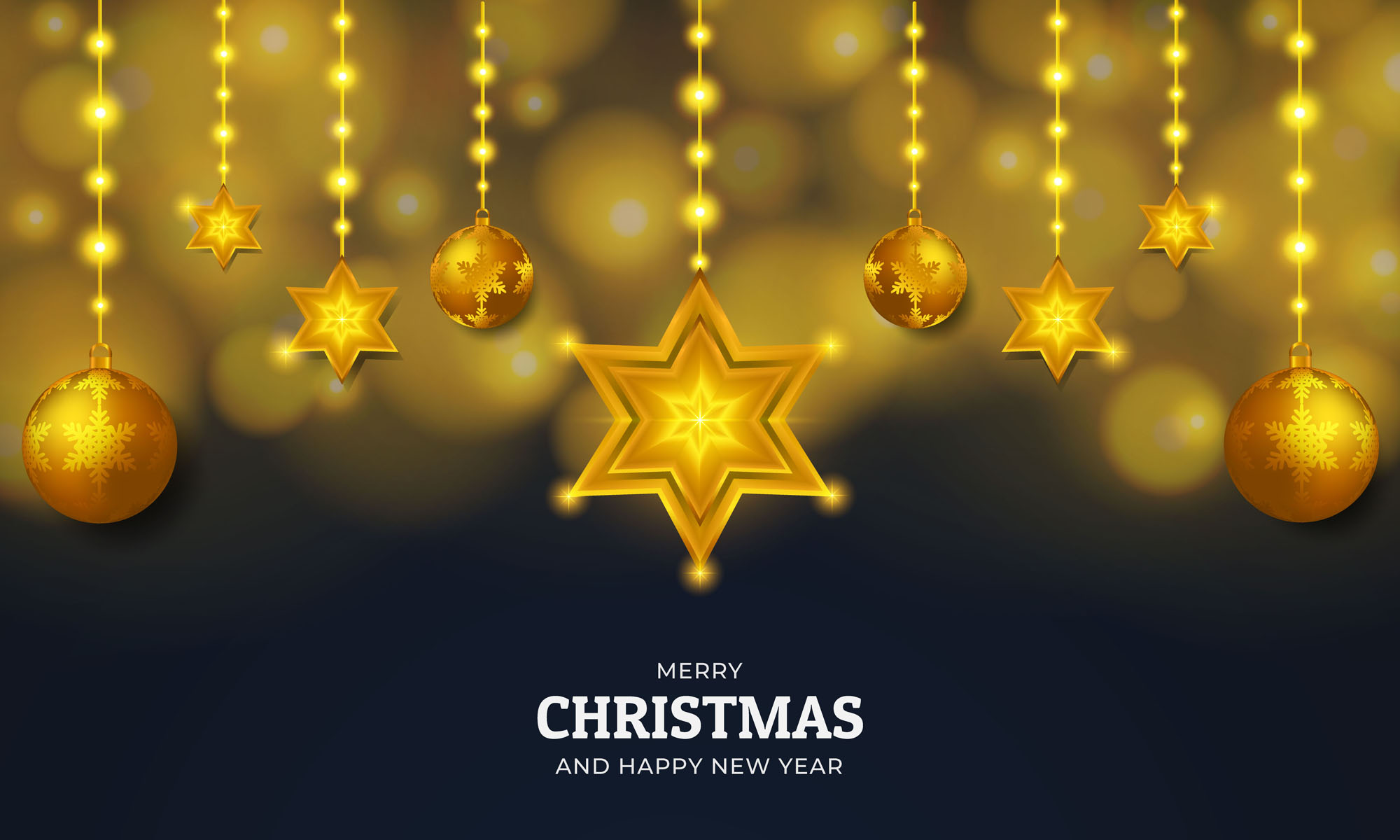 3 In One Christmas Background Design, black with golden star.