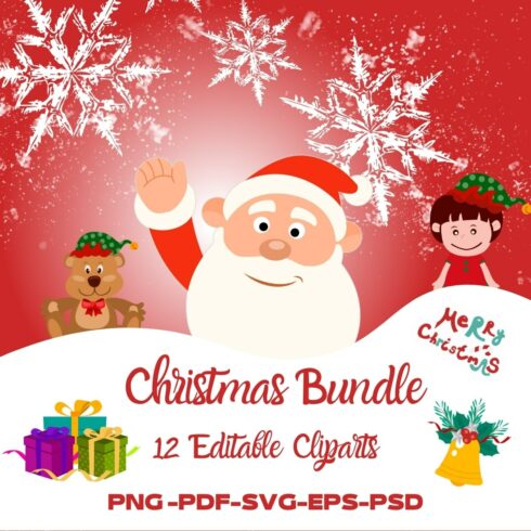 Christmas Bundle – 12 Editable Cliparts cover image.