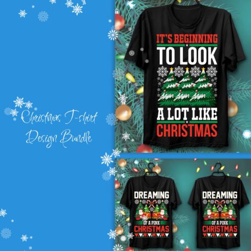 Printable funy christmas t-shirt design bundle example.