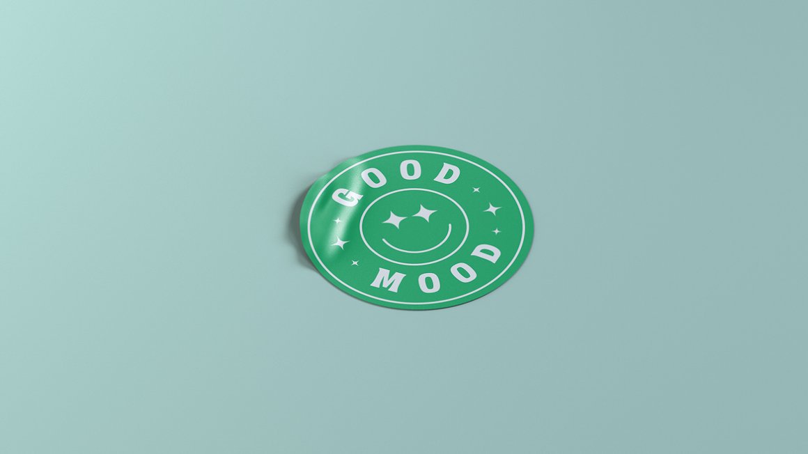 Image of a wonderful round green sticker.