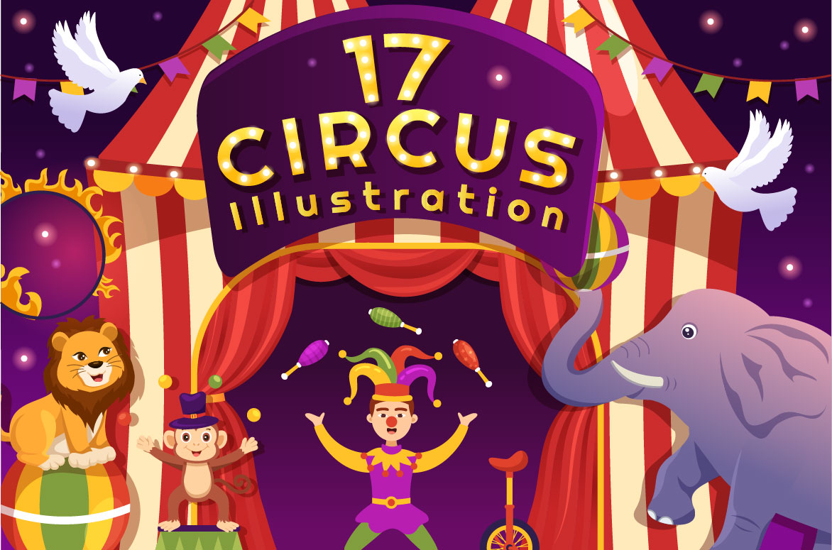 17 Circus Show Illustration facebook image.