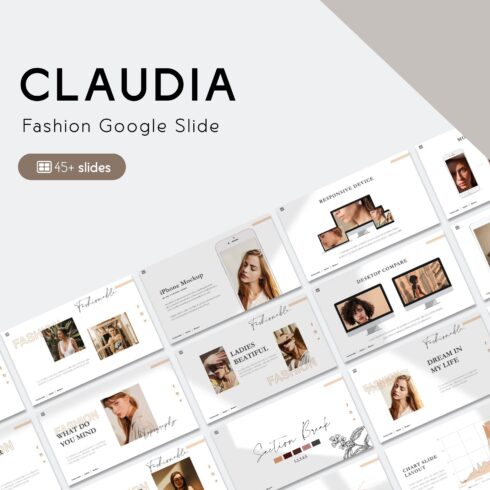 Claudia fashion google slide - main image preview.