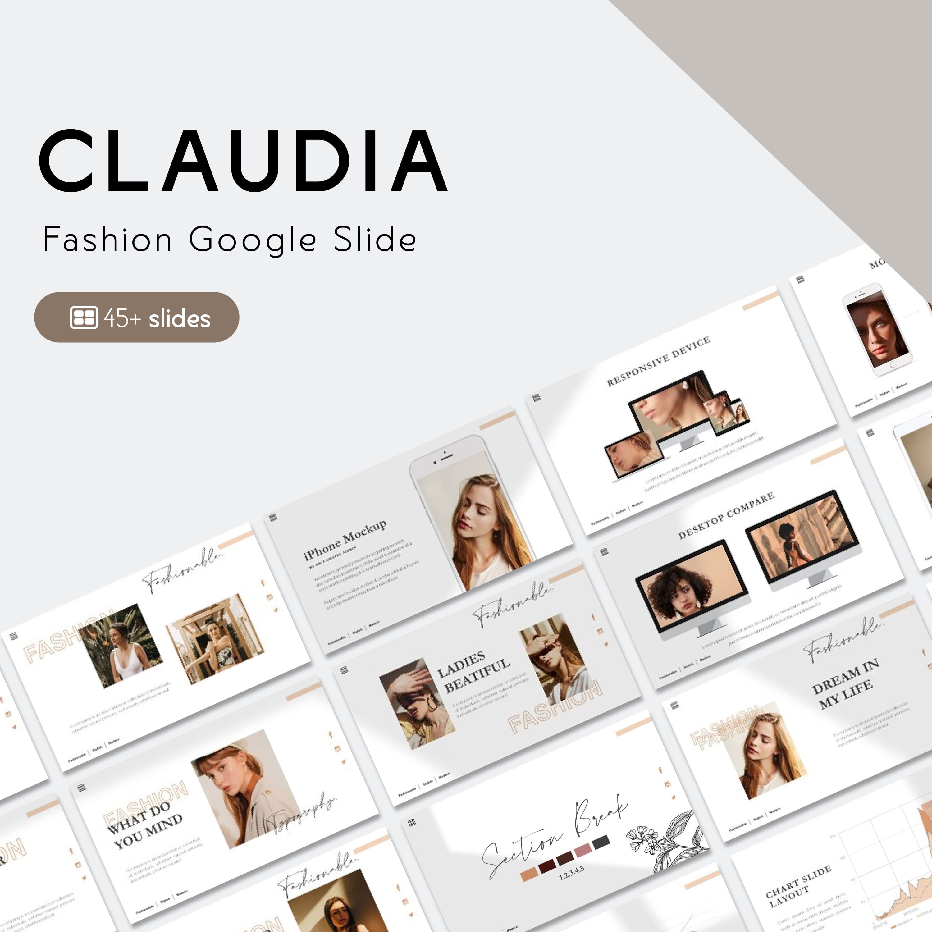 Claudia fashion google slide - main image preview.