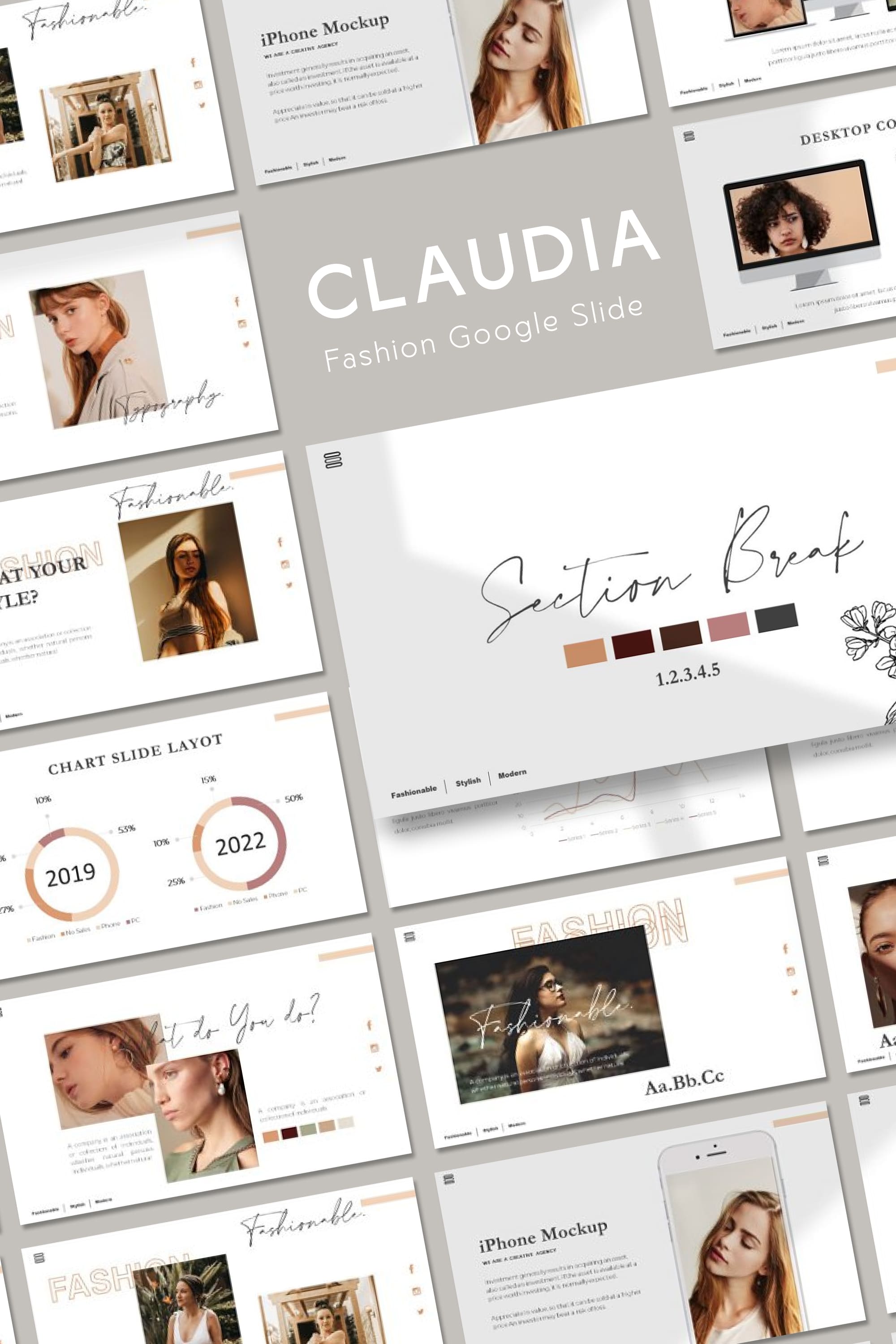 Claudia fashion google slide - pinterest image preview.