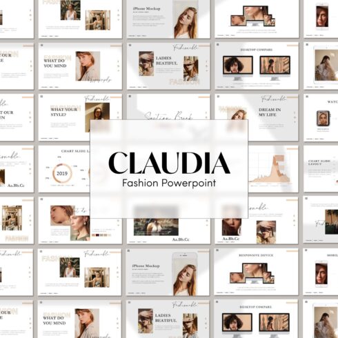 Claudia fashion powerpoint - main image preview.