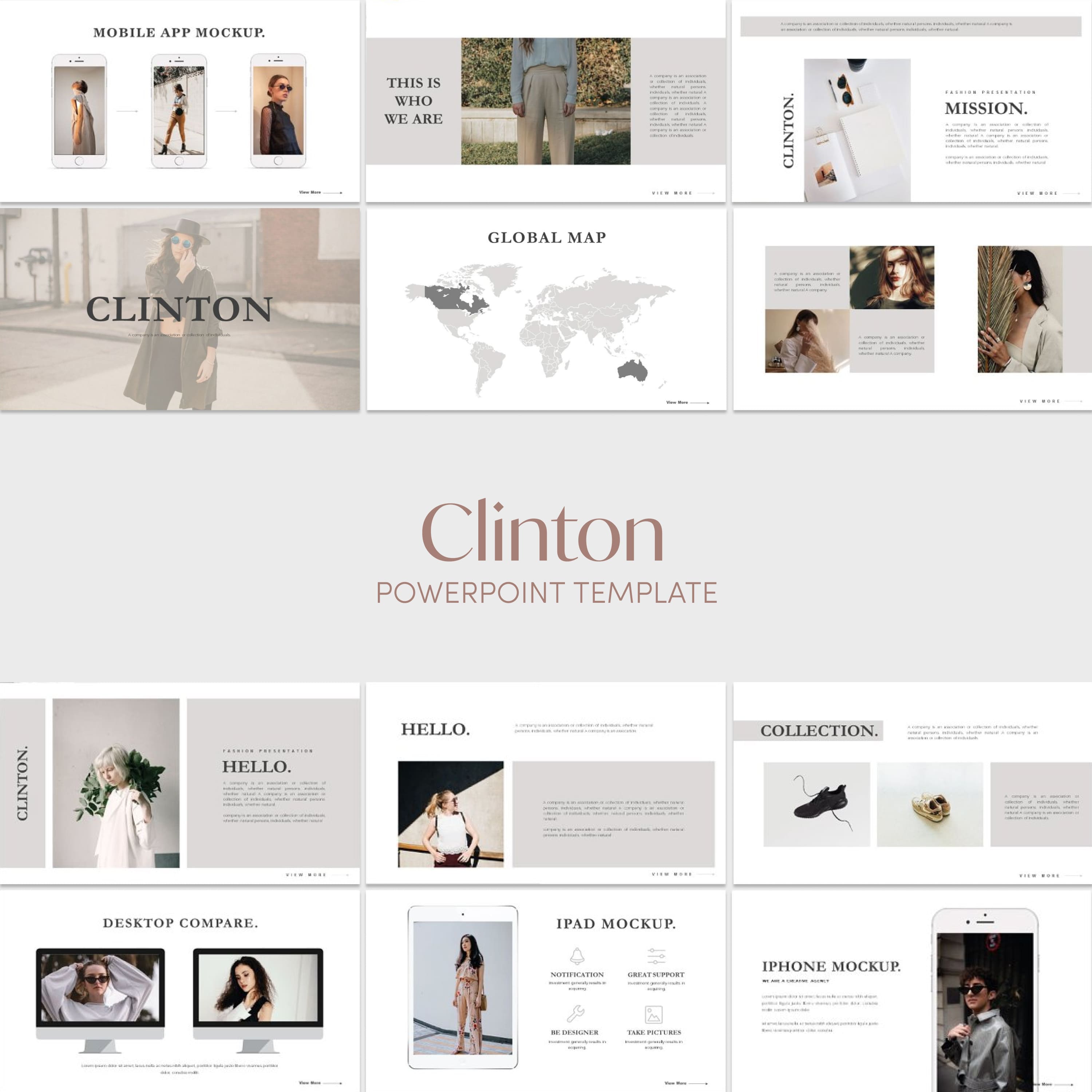 Clinton powerpoint template - main image preview.