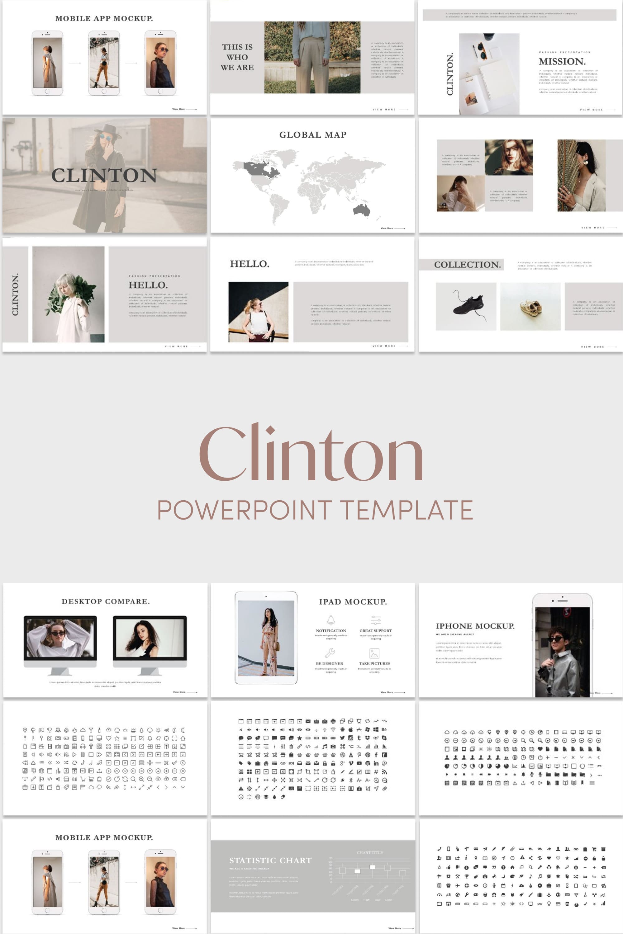Clinton powerpoint template - pinterest image preview.