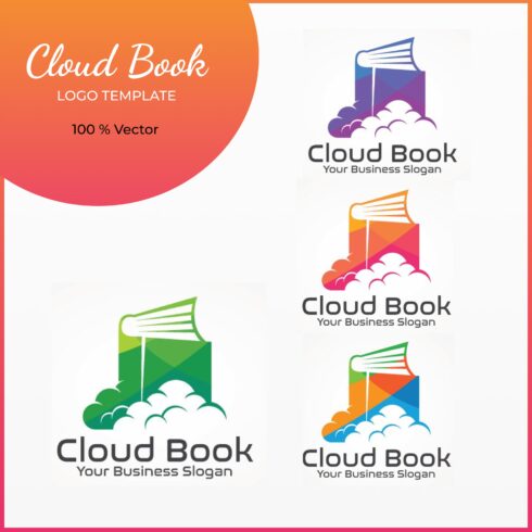 Cloud Book Logo Template.
