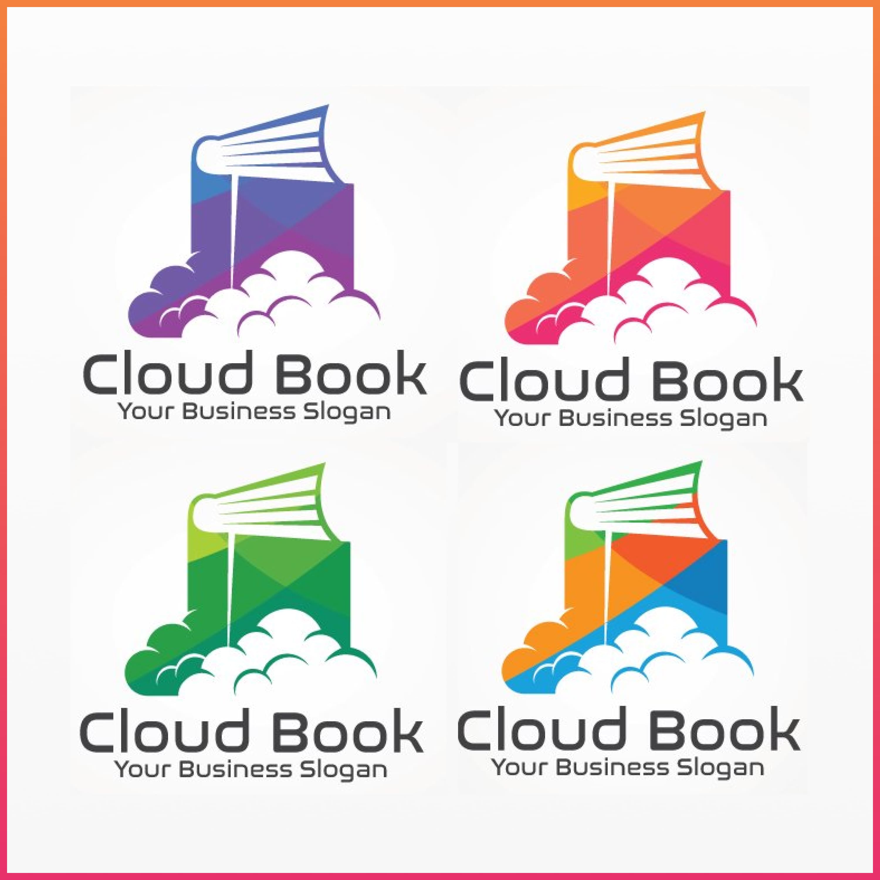 Cloud Book Logo Template cover.