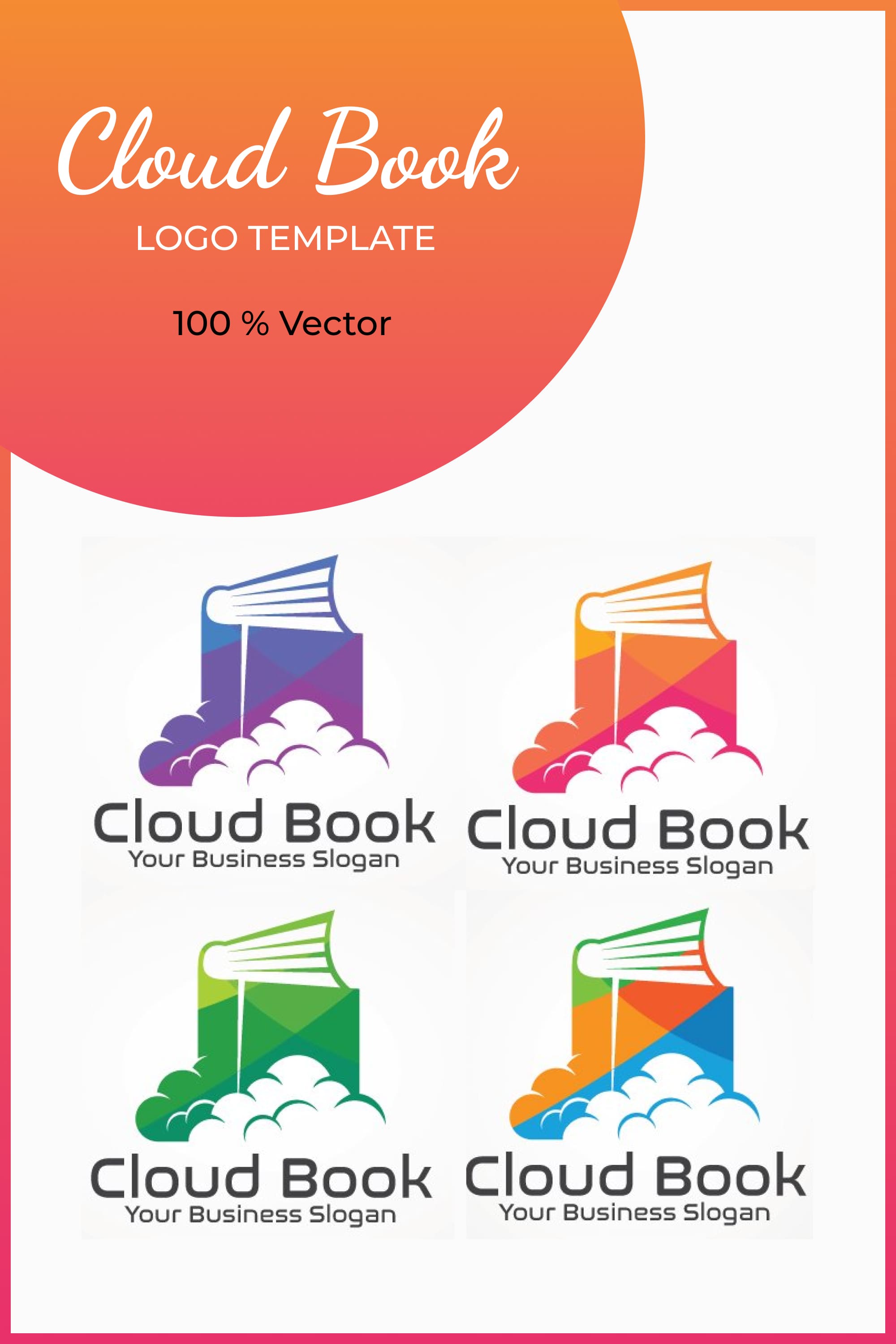 cloud book logo template pinterest
