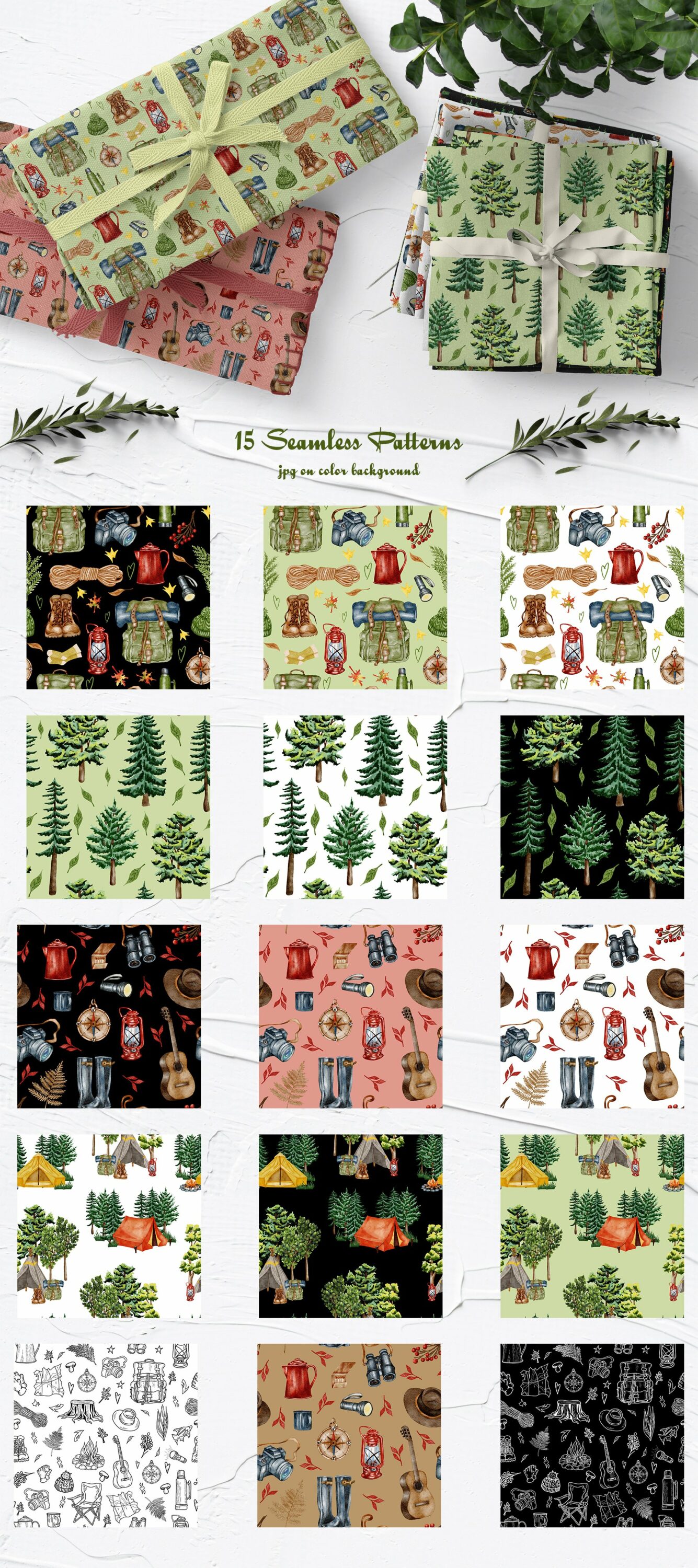 You will get 15 seamless patterns.