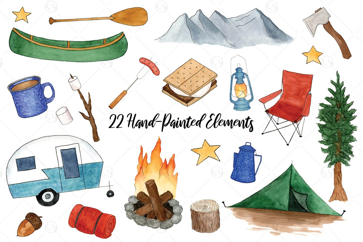 22 Hand-painted elements.