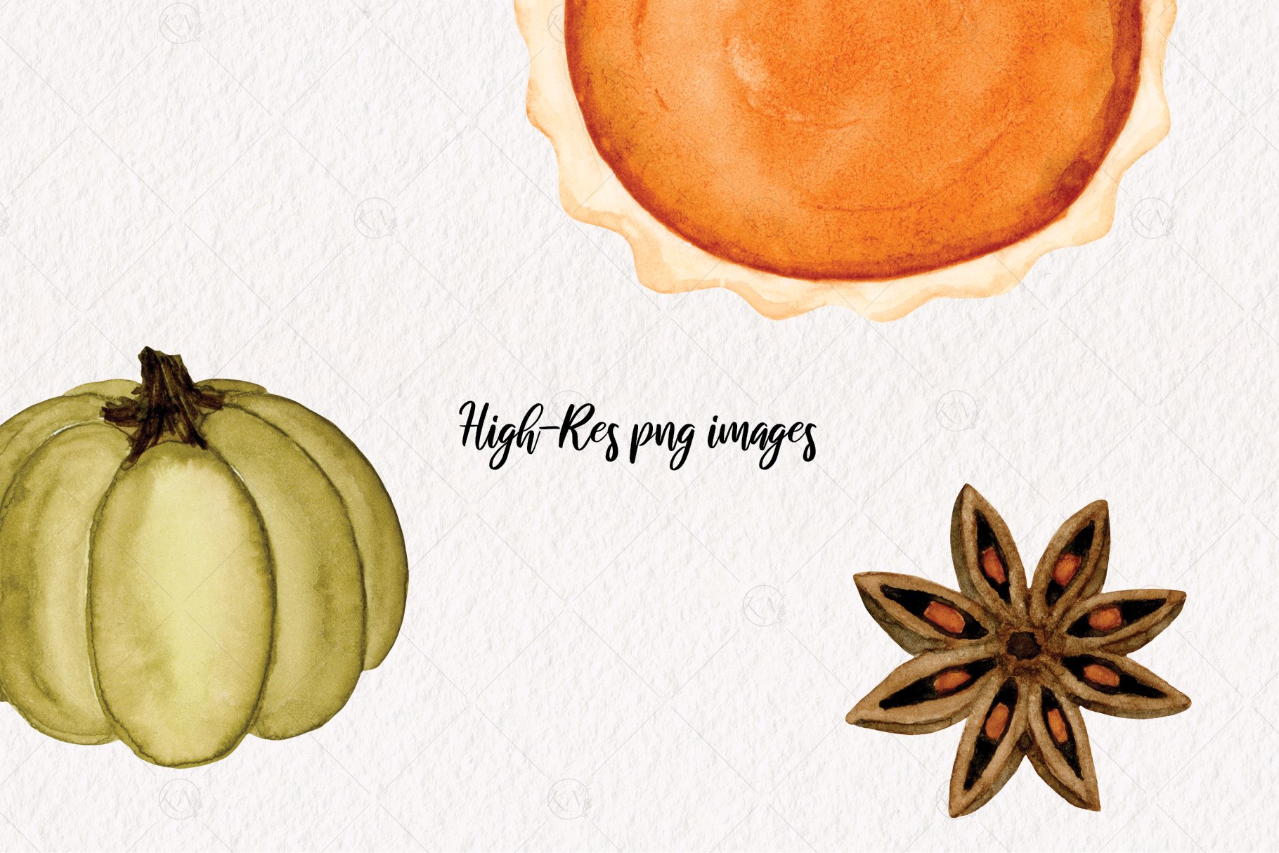 Stylish illustration with parts of pumpkin and pie.