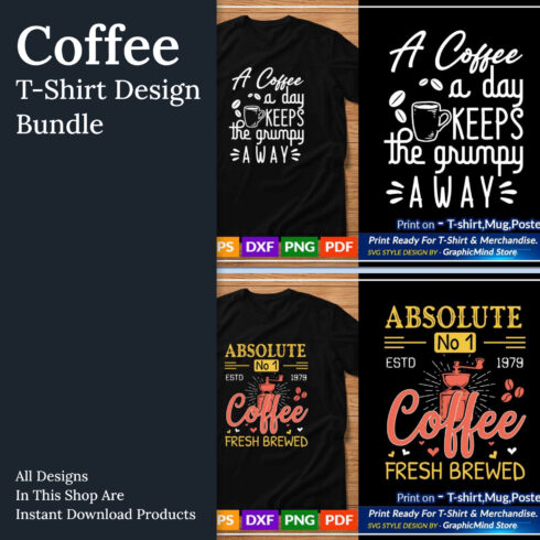 10 Coffee typography t shirt design bundle / 10 eps coffee tshirt / 10 pdf  coffee t shirt/