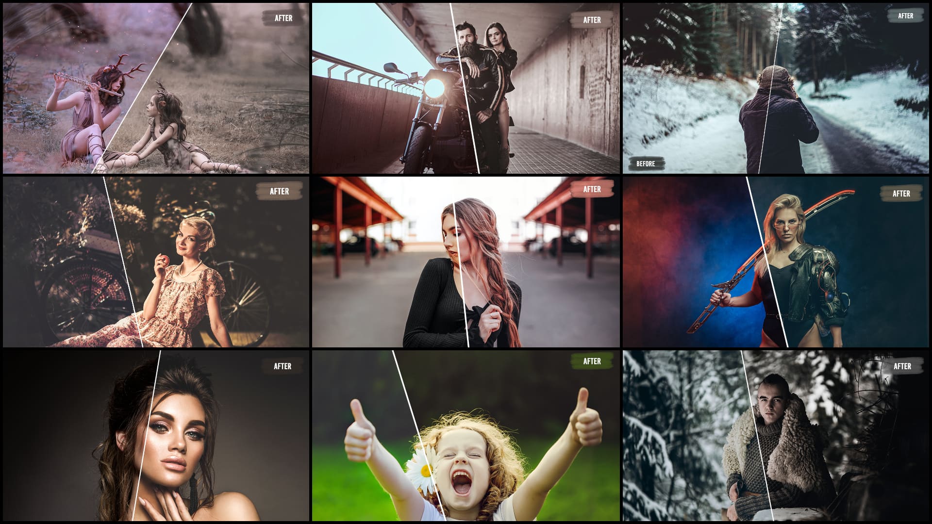 Cool collage with some examples of photos with this preset.