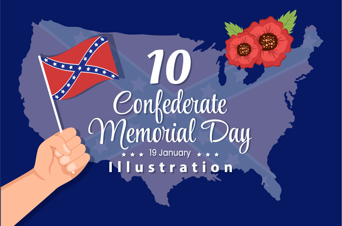 10 Confederate Memorial Day Illustration facebook image.