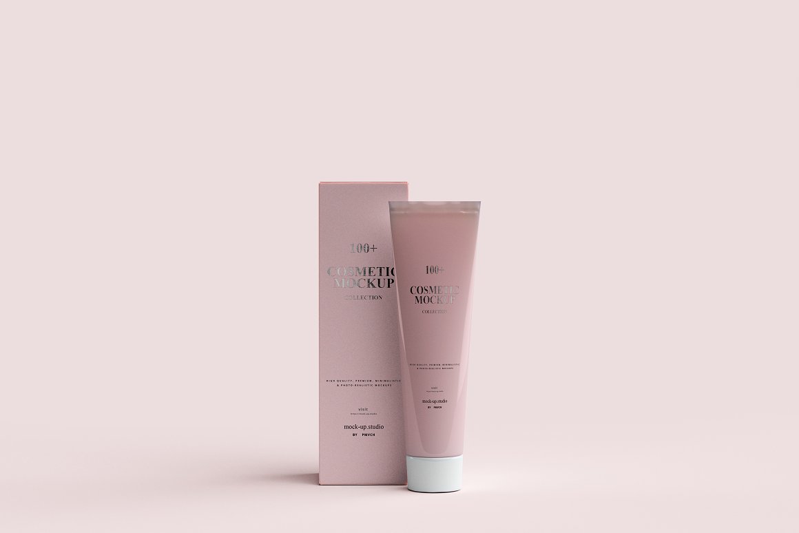 A skincare product in a pink package with a white cap and a pink box for it.