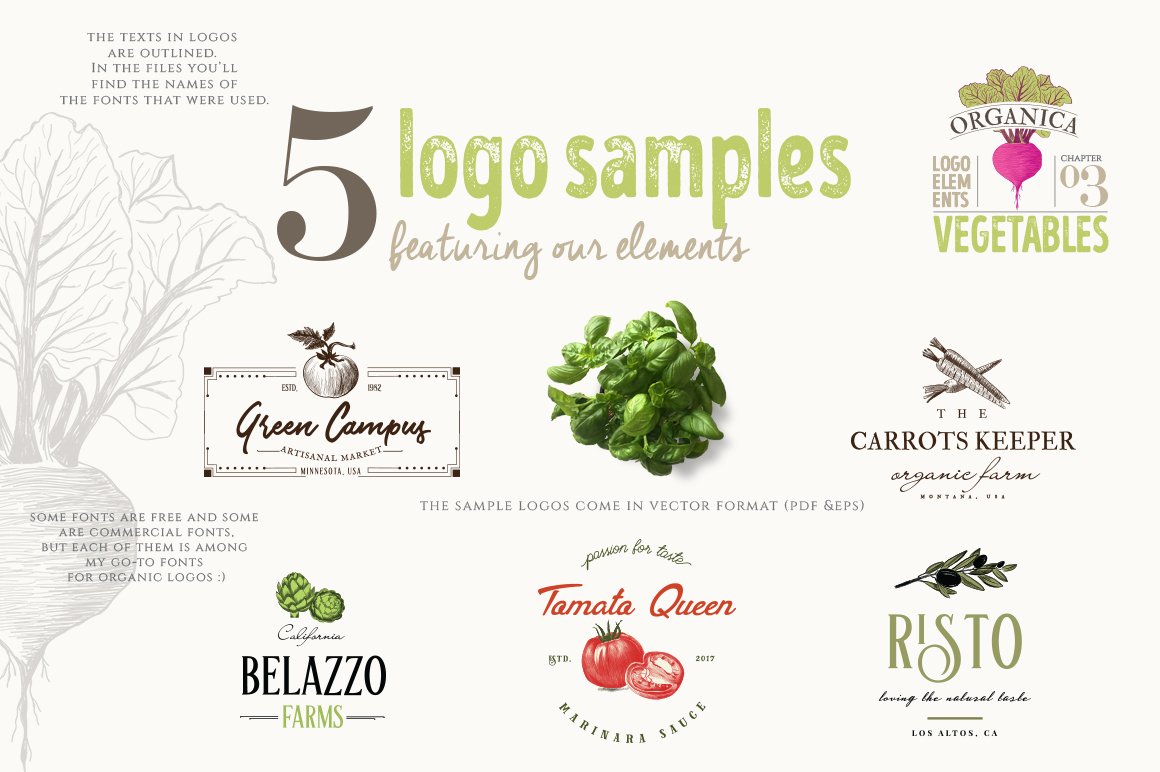 Some organic logo examples.