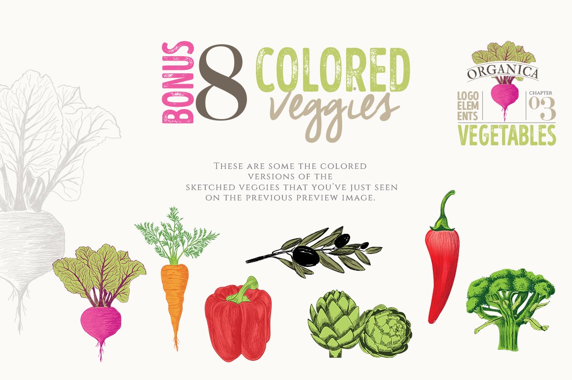 Colorful vegetables for your logo.