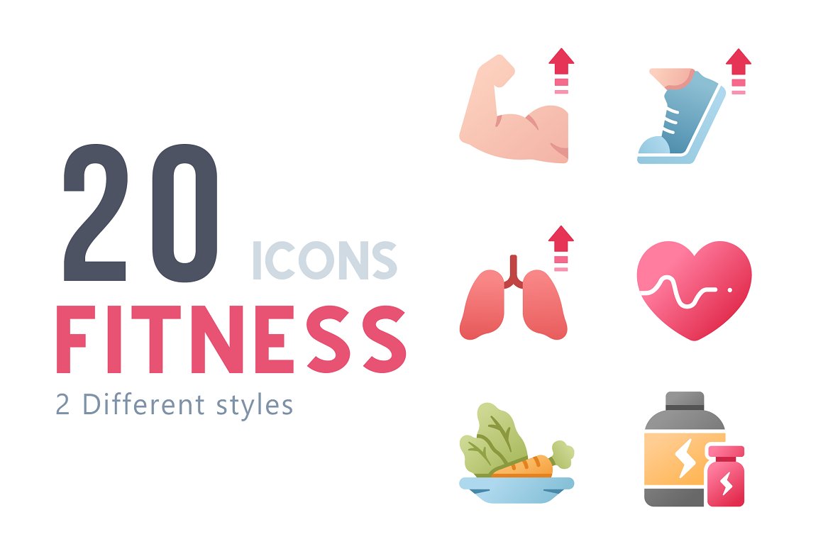 Collection of fitness icons.