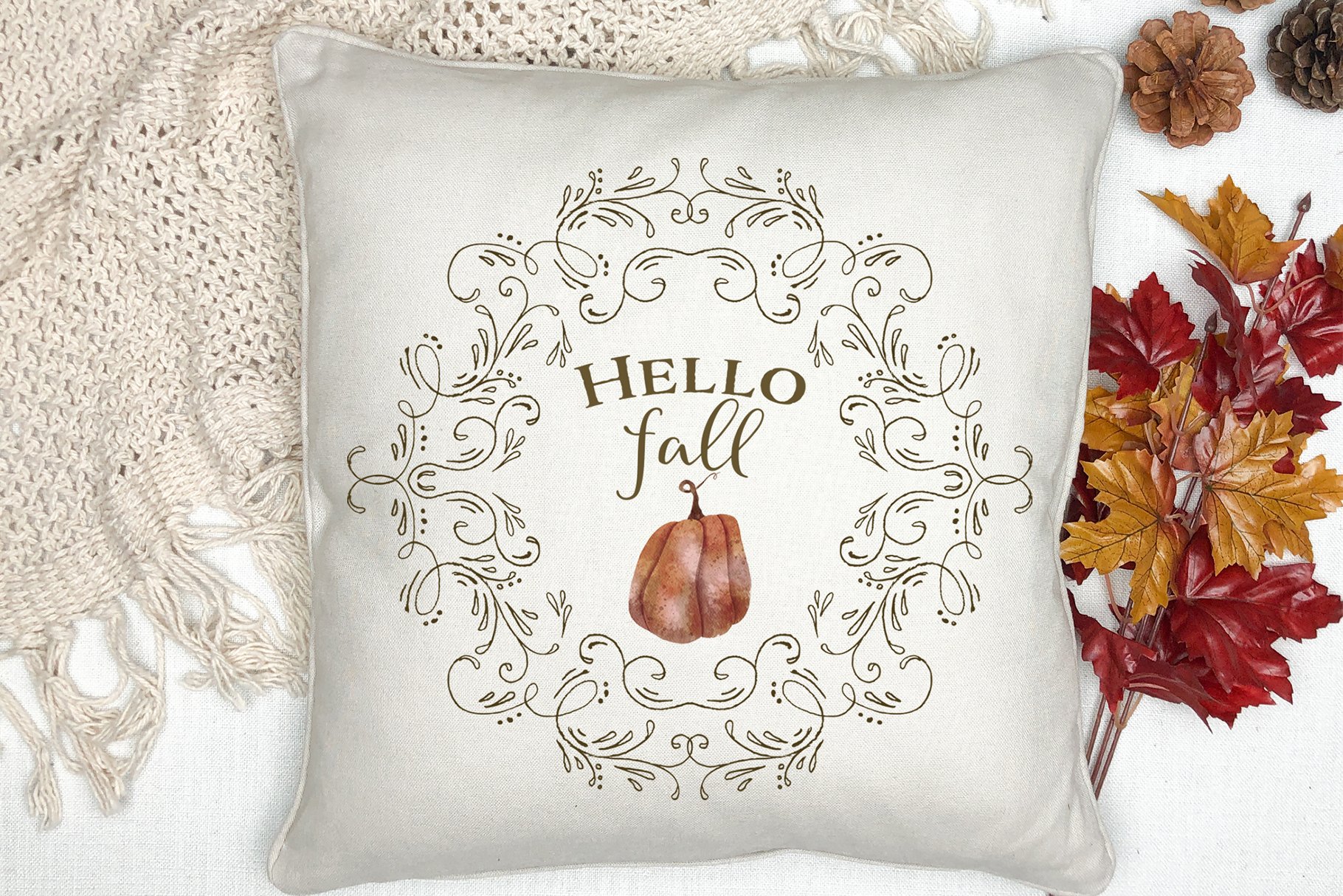 Decorate pillow with a pretty embroidery.