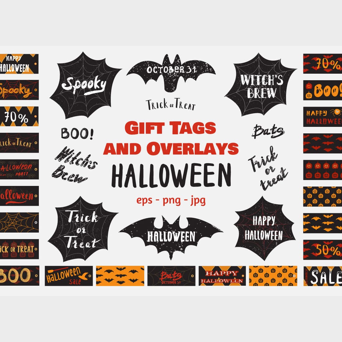 Halloween Vintage Collection Clipart Pattern Cards cover image.
