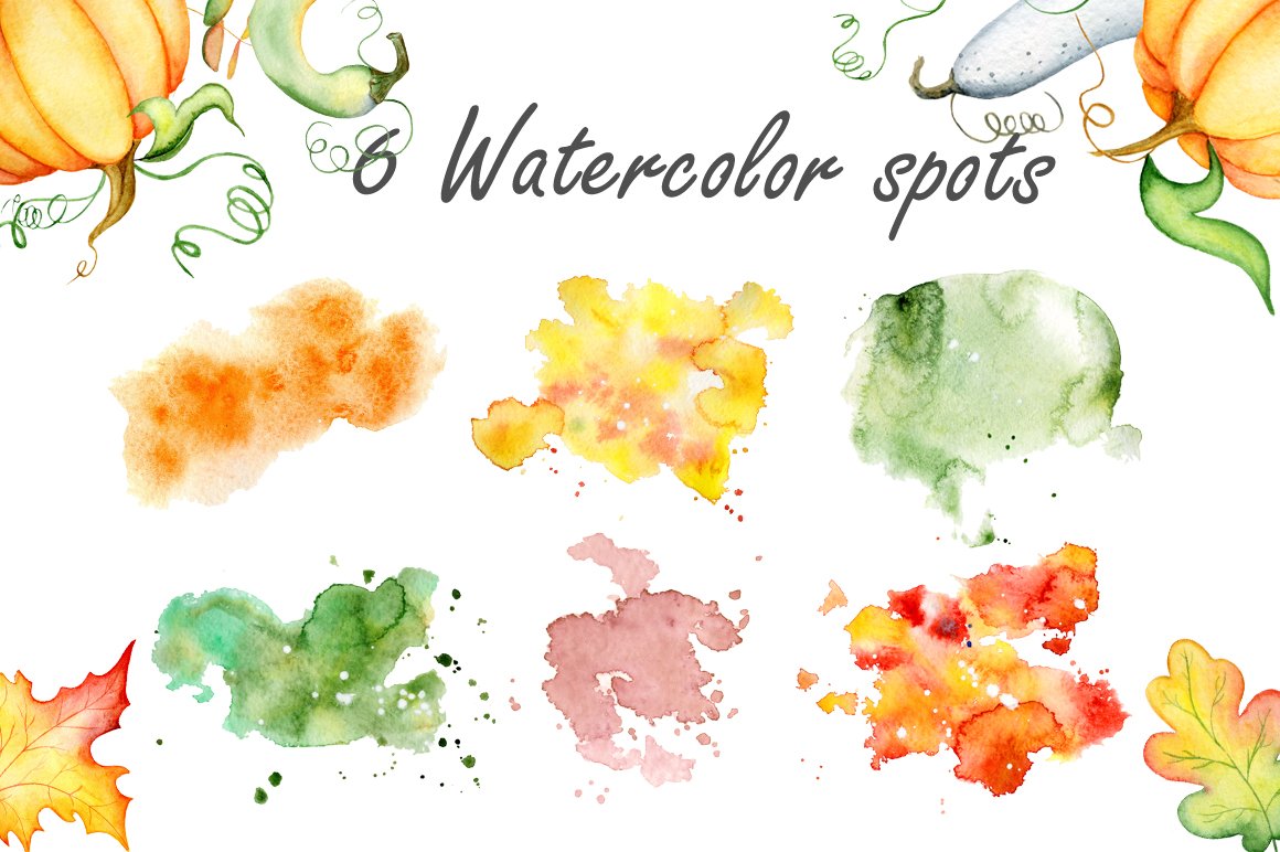 Pastel watercolor spots.