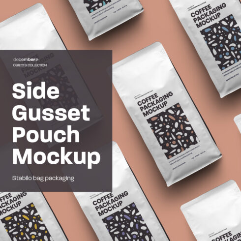 12 Side Gusset Pouch Coffee Mockups main cover.