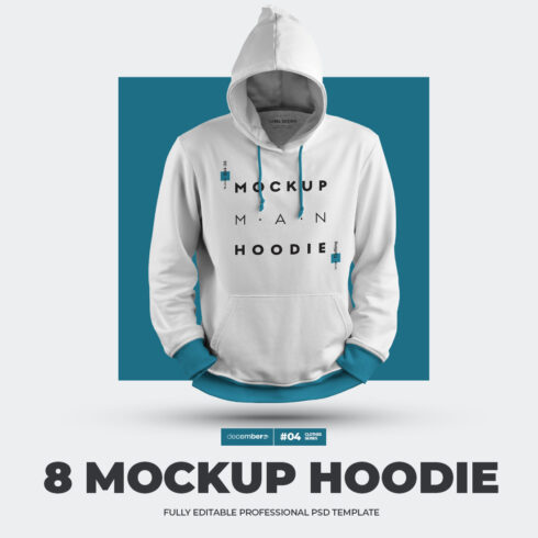 8 Hooddie Men Mockups cover image.