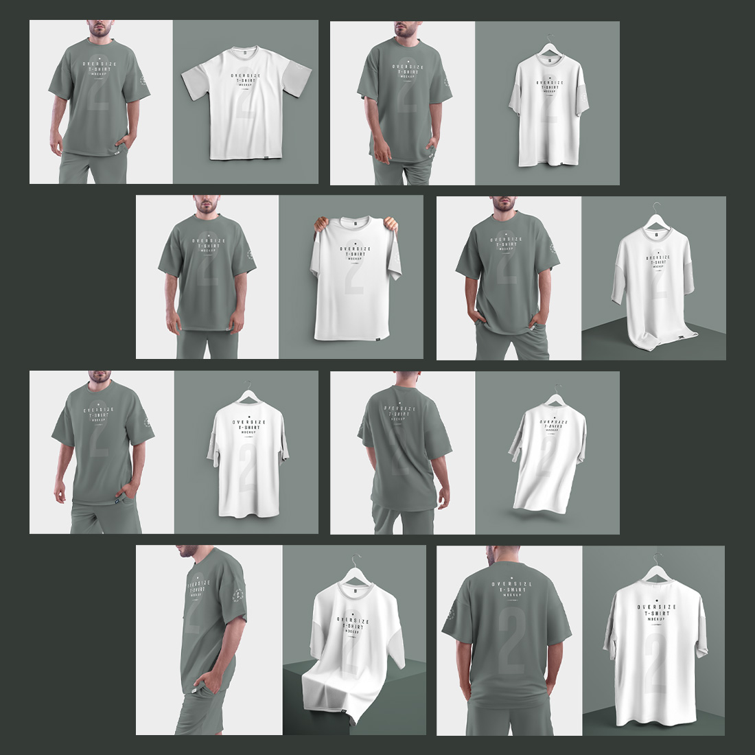 16 Mockups Oversize T-shirt preview image.