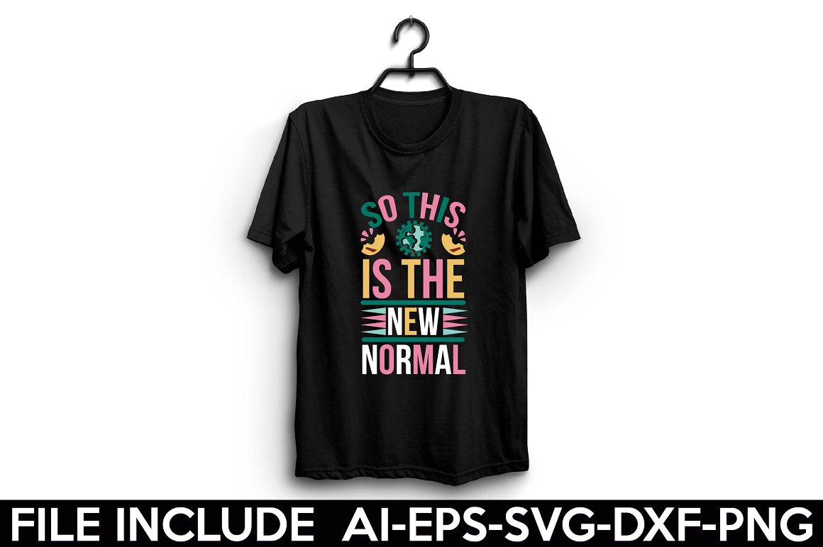 Black t-shirt with the lettering "So this is the new normal".