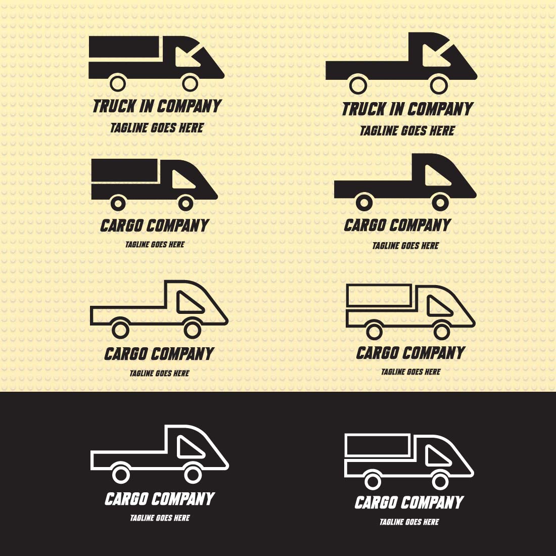 6 Cargo Truck Logo Templates for Only in $10 preview image.
