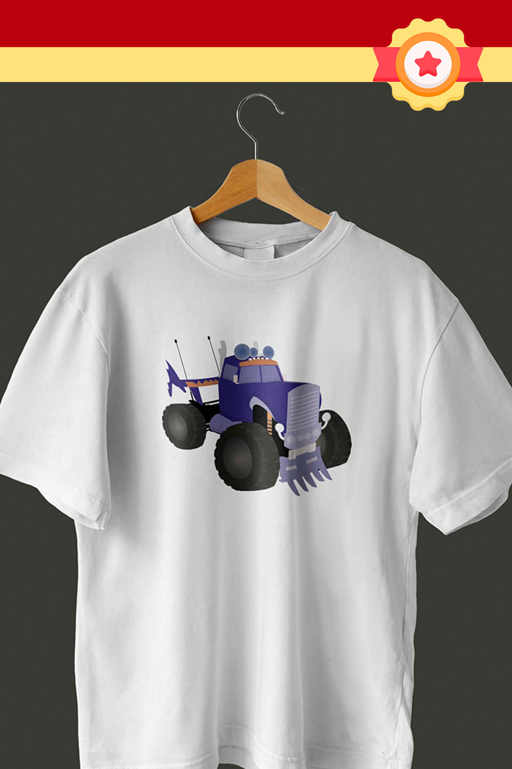 Construct Car T-shirt Design Pinterest image.
