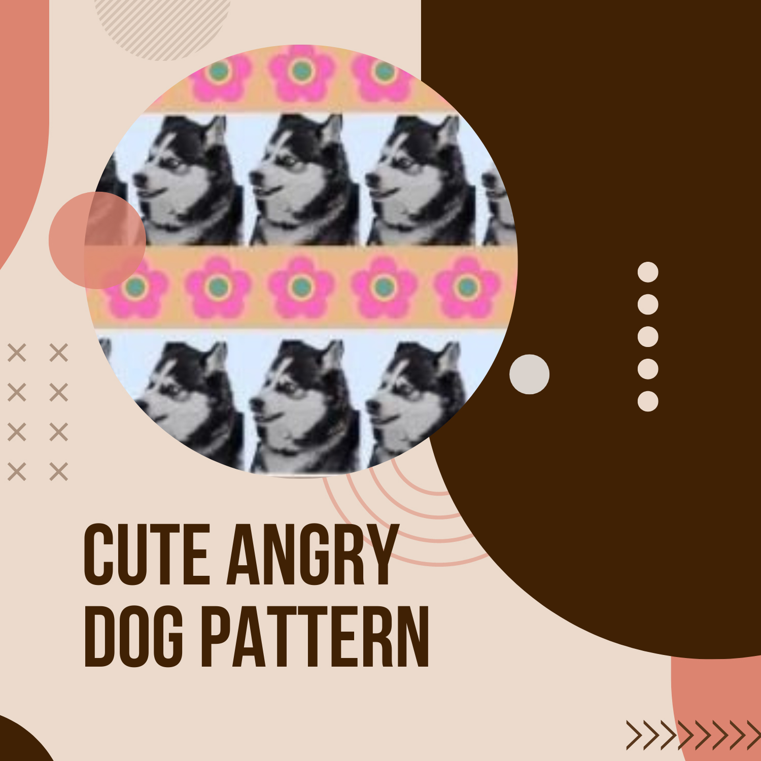Cute Angry Dog Pattern/Background.