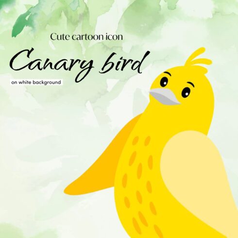 Cute cartoon canary bird icon.