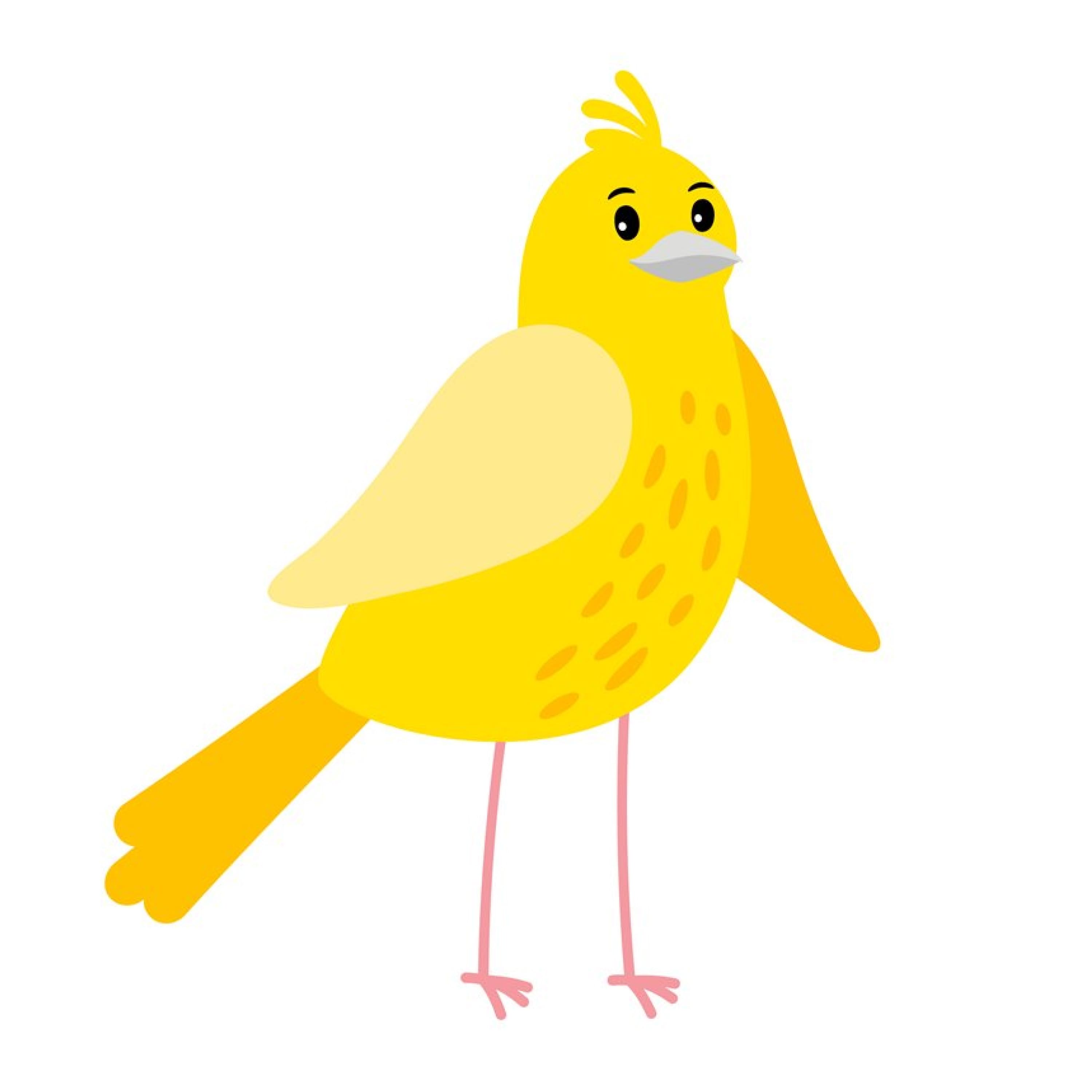 Cute cartoon canary bird icon cover.