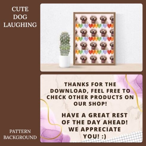 Cute Dog Laughing Pattern/Background.