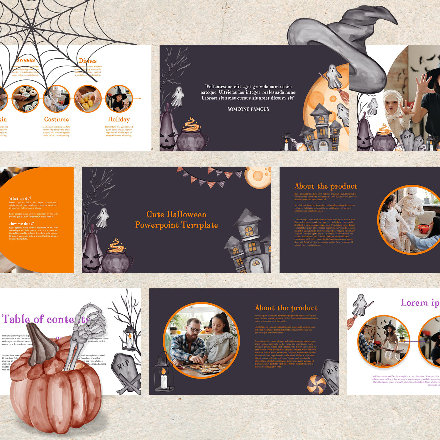 cute halloween powerpoint template cover.