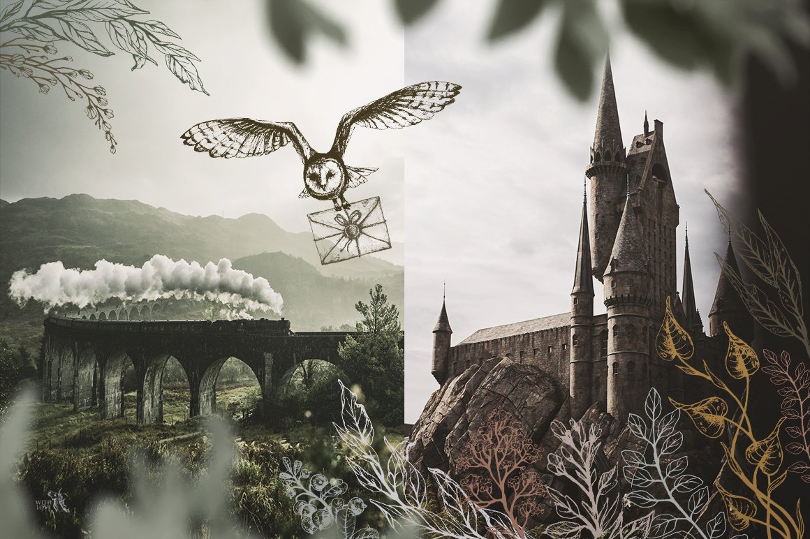Illustration in a Harry Potter style.