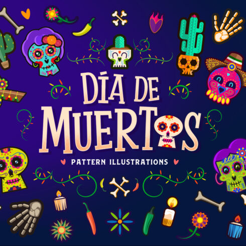 Day of The Dead Pattern Illustration cover image.
