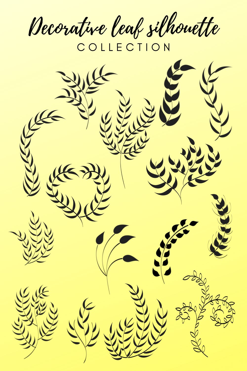 15 Decorative Leaf Silhouette - Only $8 pinterest image.