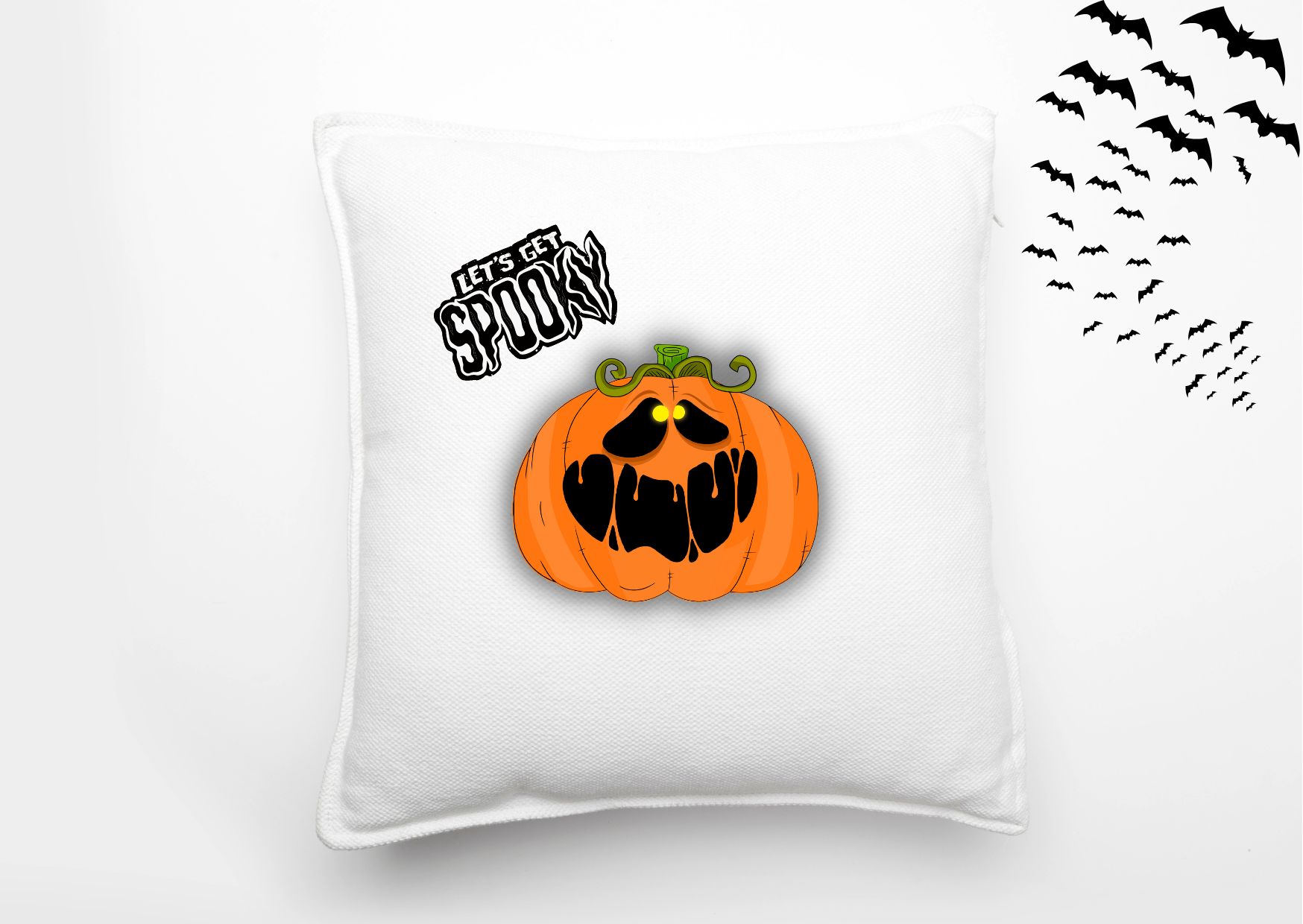 Halloween Pumpkin Moods Bundle – 5 Designs pillow mockup.