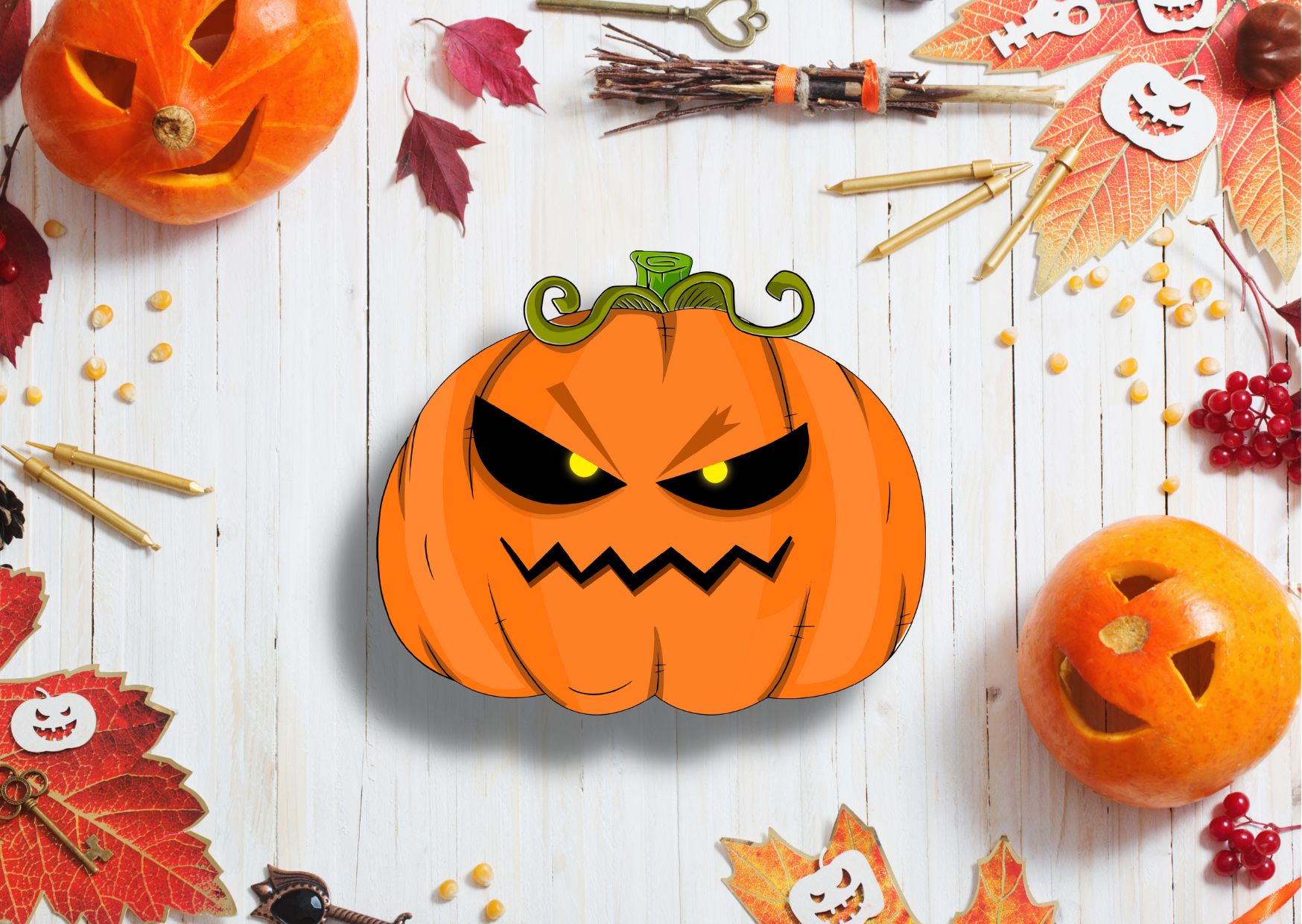 Halloween Pumpkin Moods Bundle – 5 Designs, angry pumpkin.
