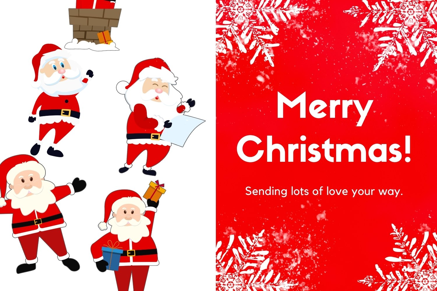 Merry Christmas Santa Claus Red Bundle Clipart image.
