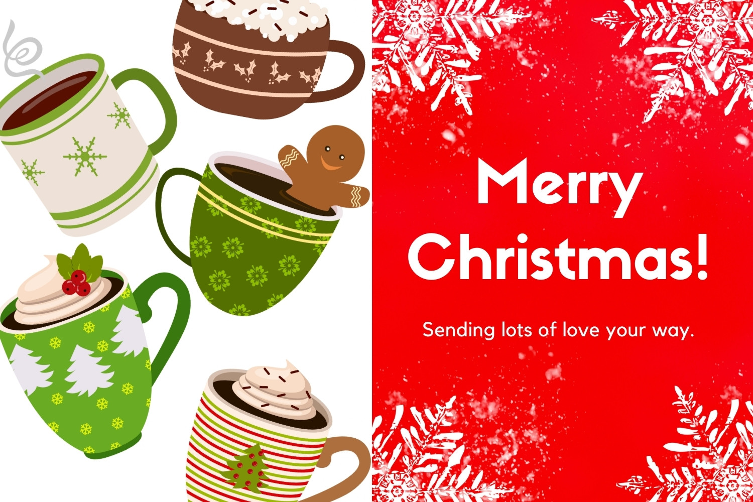 Merry Christmas Cups Design Preview.