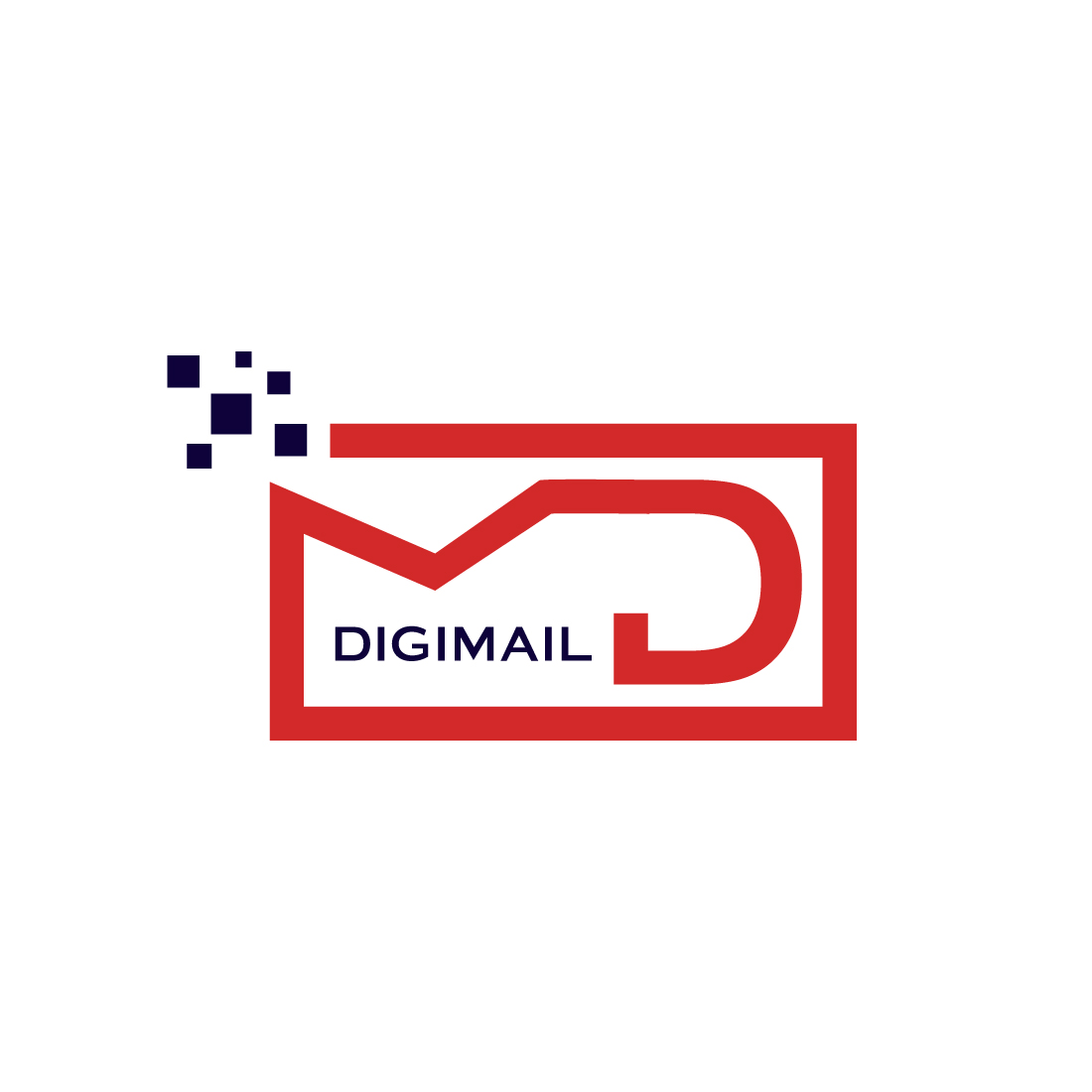 Digimail Red Logo Design Template cover image.