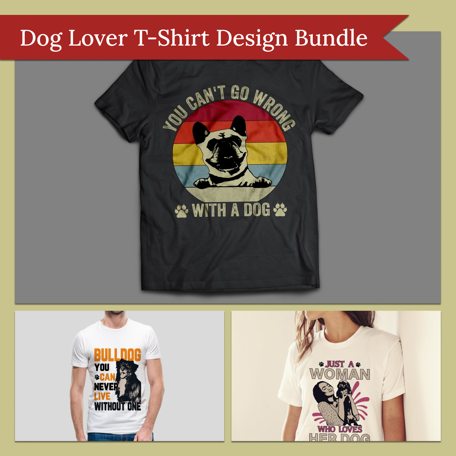 Dog Lover T-shirt Design Bundle.