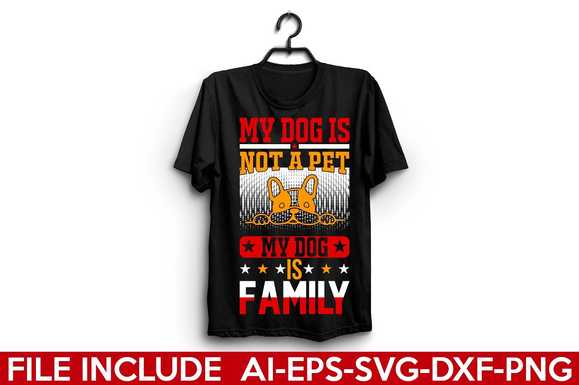 Black t-shirt with a wonderful print about the love of dogs.